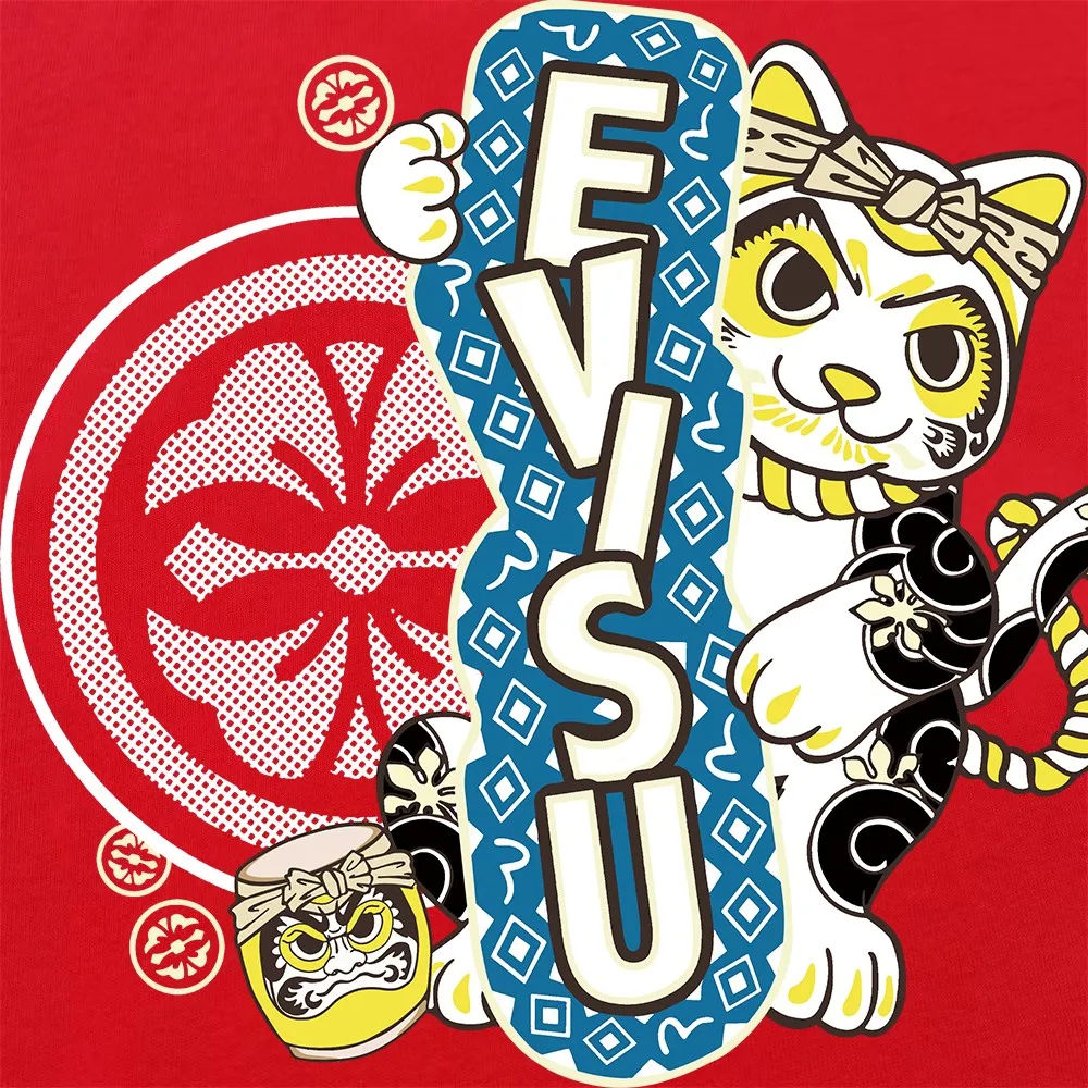 Evisu 2025New Arrival T ⚠ Quality⚠ Same Style T 。 ，Black S-XXL，White S-XXL，Gray M-XXL，Red S-XXL， Red M-XXL